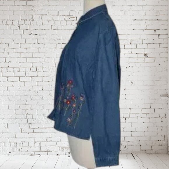 NWT Vintage PHD Paul Harris Design Blue Jean Denim Embroidered Jacket NOS - Picture 3 of 6